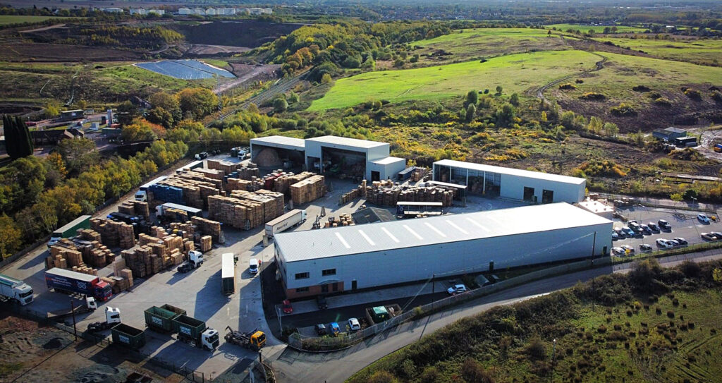Kingsbury Pallets Aerial view of their sustainable tamworth depot